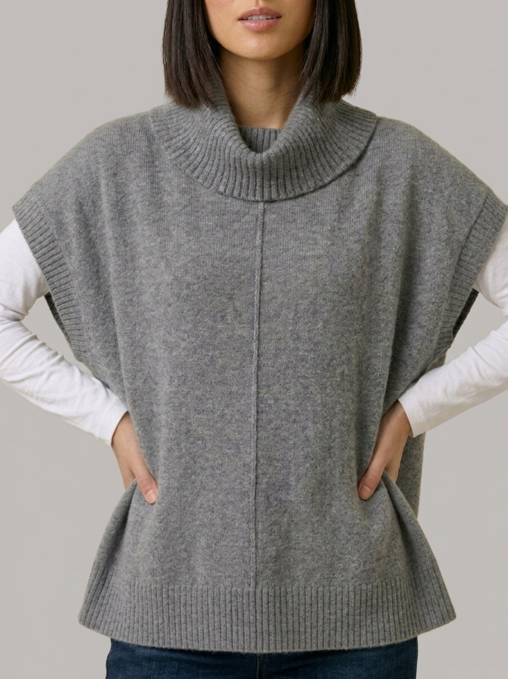Anthropologie Grey Cowl Neck Sweater